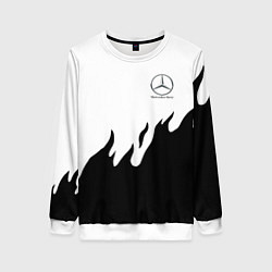 Женский свитшот Mercedes-Benz нарисованный огонь
