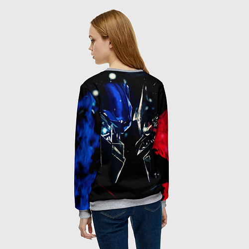 Женский свитшот Тансформеры Оптимус и Мегатрон 2022 / 3D-Меланж – фото 4