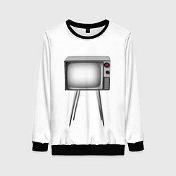 Свитшот женский Старый телевизор, цвет: 3D-черный