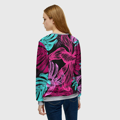 Женский свитшот Папоротниковый неон / 3D-Меланж – фото 4