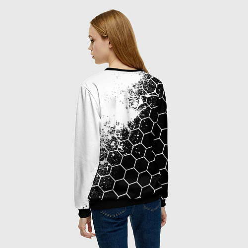 Женский свитшот Peugeot Соты / 3D-Черный – фото 4