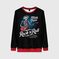 Свитшот женский Rock-n-Roll Punk, цвет: 3D-красный