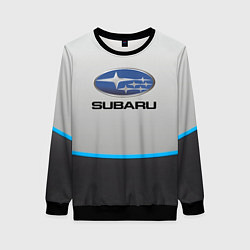 Свитшот женский Subaru Неоновая полоса, цвет: 3D-черный