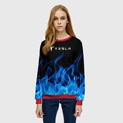 Свитшот женский Tesla Fire, цвет: 3D-красный — фото 2