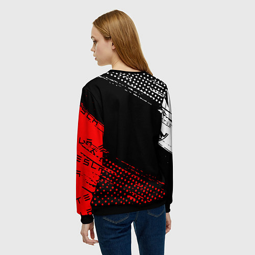 Женский свитшот Tesla - Logo Pattern / 3D-Черный – фото 4
