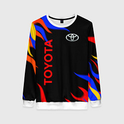 Свитшот женский Toyota Разноцветный огонь, цвет: 3D-белый