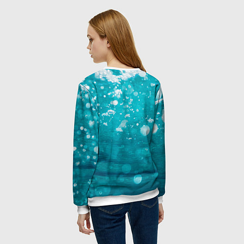 Женский свитшот Кит косатка в океане / 3D-Белый – фото 4
