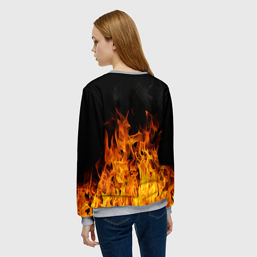 Женский свитшот Lamborghini пламя огня / 3D-Меланж – фото 4