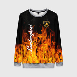 Женский свитшот Lamborghini пламя огня