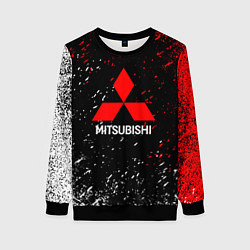 Свитшот женский Mitsubishi Logo auto, цвет: 3D-черный