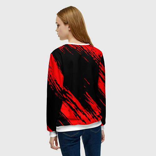 Женский свитшот Mitsubishi Texture Red / 3D-Белый – фото 4