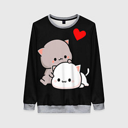 Свитшот женский Котическая любовь Kitty Love, цвет: 3D-меланж
