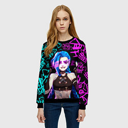 Свитшот женский JINX ДЖИНКС NEON PATTERN, цвет: 3D-черный — фото 2