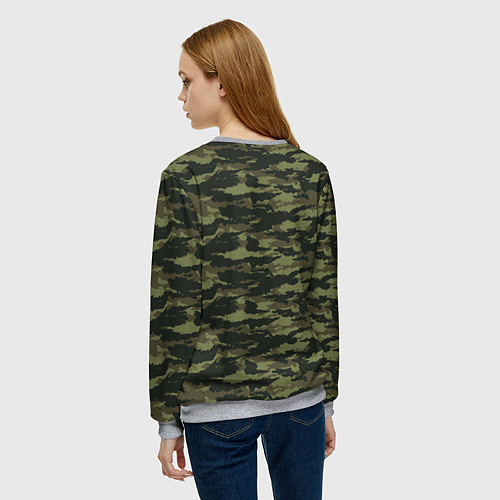 Женский свитшот ДАЧНЫЕ ВОЙСКА КАМУФЛЯЖ / 3D-Меланж – фото 4