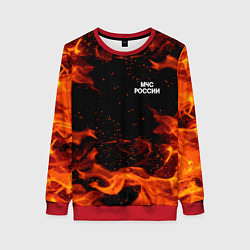 Свитшот женский МЧС РОССИИ ОГОНЬ, цвет: 3D-красный