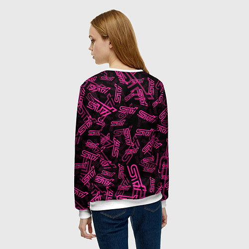 Женский свитшот SUBARU STI PATTERN / 3D-Белый – фото 4