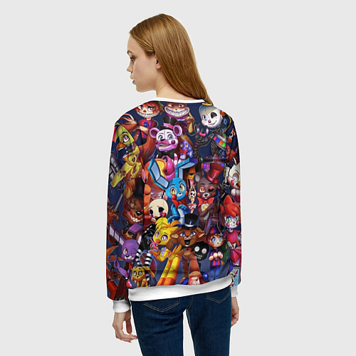 Женский свитшот Cute Fnaf Pattern / 3D-Белый – фото 4