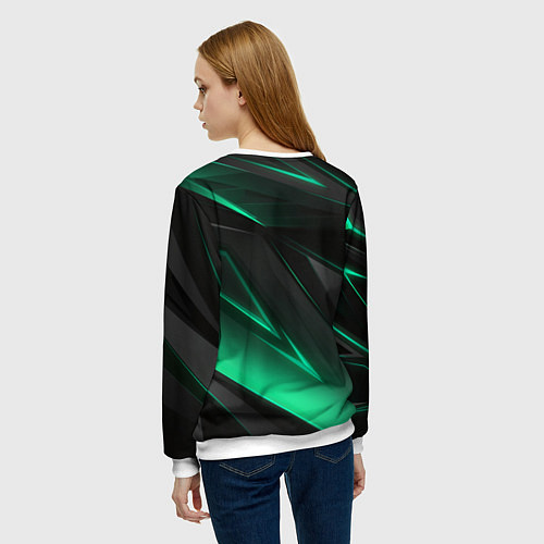 Женский свитшот MERCEDES-BENZ AMG NEON STRIPES PETRONAS / 3D-Белый – фото 4