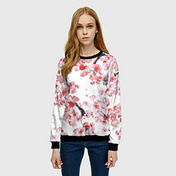 Свитшот женский Ранняя сакура, цвет: 3D-черный — фото 2