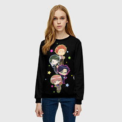 Свитшот женский Wotaku ni Koi wa Muzukashii, цвет: 3D-черный — фото 2