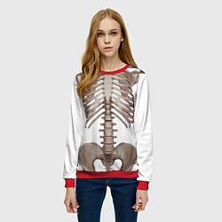 Свитшот женский Анатомия Скелет, цвет: 3D-красный — фото 2