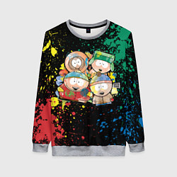 Свитшот женский Мультфильм Южный парк персонажи South Park, цвет: 3D-меланж