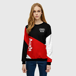 Свитшот женский Audi Ауди Черный Красный Белый, цвет: 3D-черный — фото 2