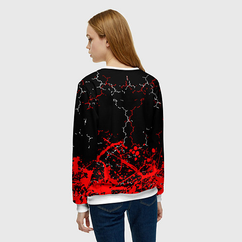 Женский свитшот AUDI АУДИ брызги / 3D-Белый – фото 4