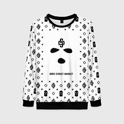 Свитшот женский Узор White Phantom Ski Mask Dope Street Market, цвет: 3D-черный