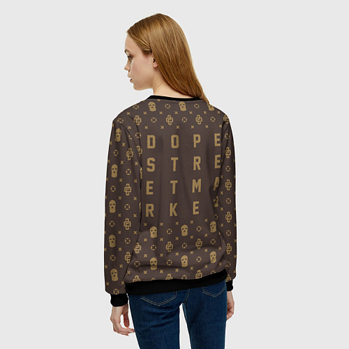 Женский свитшот Узор Monogramm Dope Street Market / 3D-Черный – фото 4