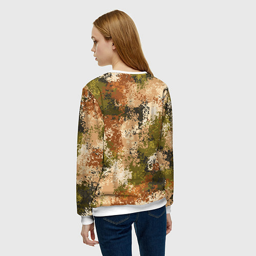 Женский свитшот Камуфляж Василиск Степь / 3D-Белый – фото 4