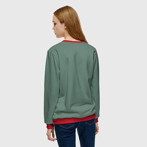 Женский свитшот Лягуха с подсолнухом / 3D-Красный – фото 4