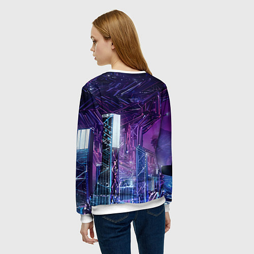 Женский свитшот Judy Cyberpunk2077 Джуди / 3D-Белый – фото 4