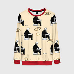 Свитшот женский ГОДЖО паттерны, цвет: 3D-красный