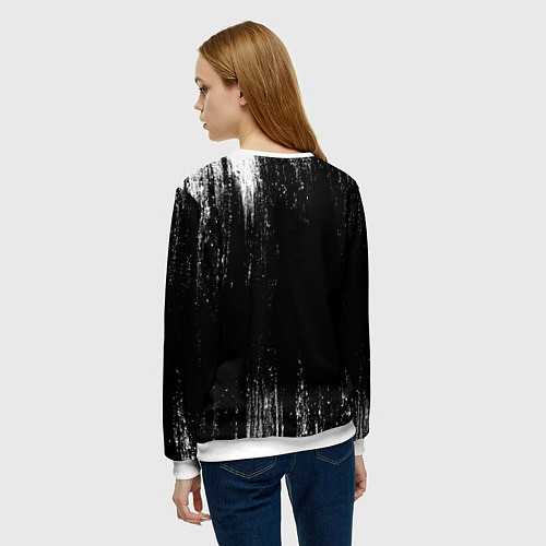 Женский свитшот Snake Краски Змея ЧБ / 3D-Белый – фото 4