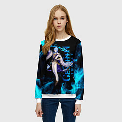 Свитшот женский Kamisato Ayato Камисато Аято, цвет: 3D-белый — фото 2