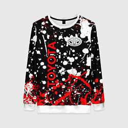 Свитшот женский Toyota тойота брызги красок, цвет: 3D-белый