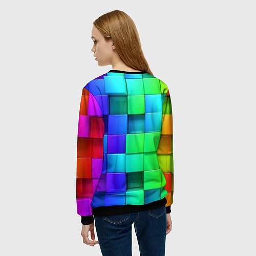 Женский свитшот Color geometrics pattern Vanguard / 3D-Черный – фото 4