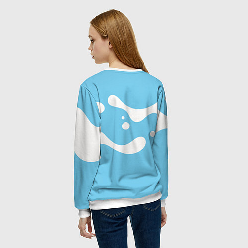 Женский свитшот Cuphead синяя чашечка / 3D-Белый – фото 4