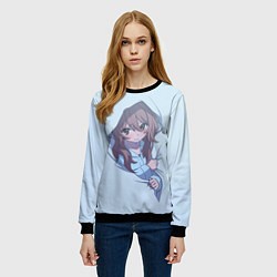 Свитшот женский Тайга в пледе Торадора, цвет: 3D-черный — фото 2