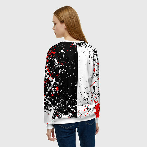 Женский свитшот Dead by daylight брызги красок / 3D-Белый – фото 4