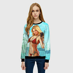 Свитшот женский GTA Beach girl, цвет: 3D-черный — фото 2
