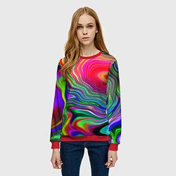Свитшот женский Expressive pattern Neon, цвет: 3D-красный — фото 2