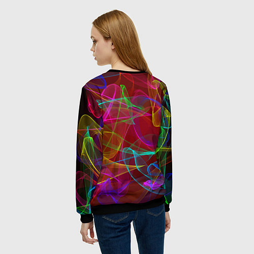 Женский свитшот Color neon pattern Vanguard / 3D-Черный – фото 4