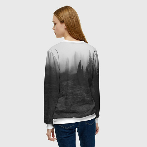 Женский свитшот Туманный лес - туман / 3D-Белый – фото 4