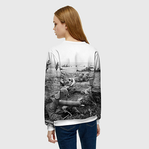 Женский свитшот СПАСИБО ДЕДУ ЗА ВЕЛИКУЮ ПОБЕДУ / 3D-Белый – фото 4