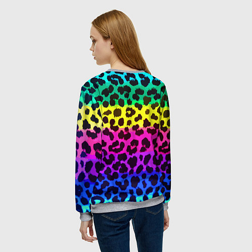 Женский свитшот Leopard Pattern Neon / 3D-Меланж – фото 4