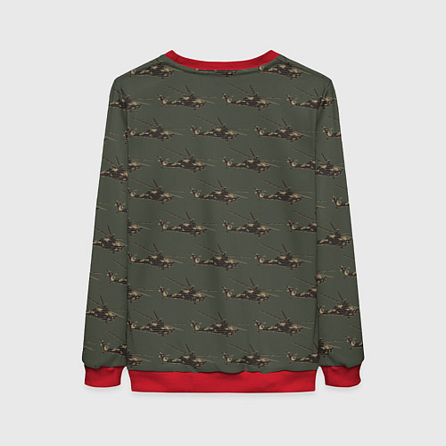 Женский свитшот Вертолеты паттерн / 3D-Красный – фото 2