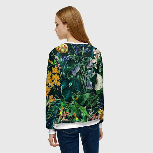Женский свитшот Цветы Темный Сад / 3D-Белый – фото 4