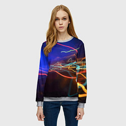 Свитшот женский Neon vanguard pattern Lightning Fashion 2023, цвет: 3D-меланж — фото 2